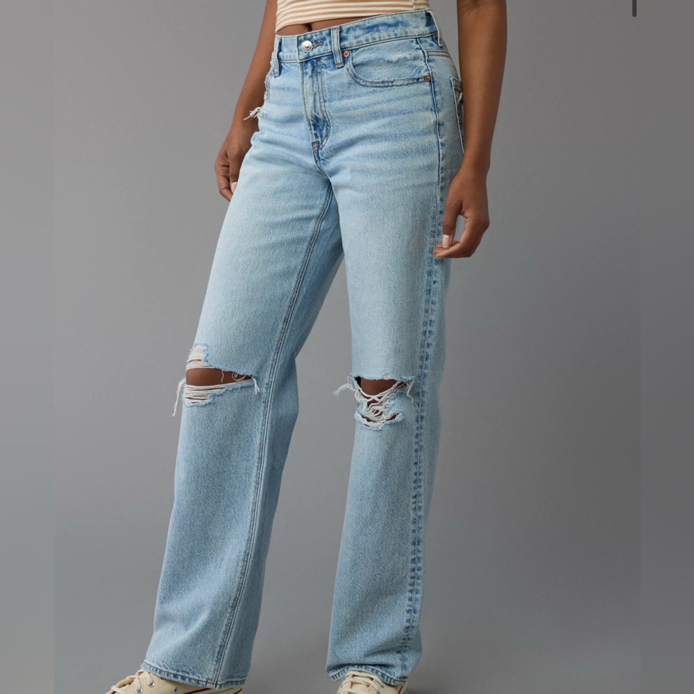 American Eagle Outfitters Light Blue Straight Leg Jeans